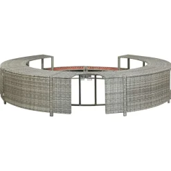 vidaXL Borde de bañera de hidromasaje ratán sintético Gris Best