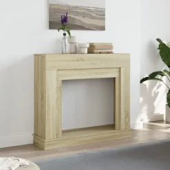 vidaXL Borde de chimenea madera ingeniería 100x30x87,5 cm Roble Sonoma Outlet