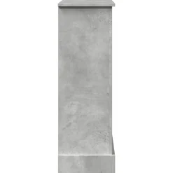 vidaXL Accesorios Para Hornos De Leña Y Chimeneas-Borde de chimenea madera ingeniería gris hormigón 90x30x90 cm