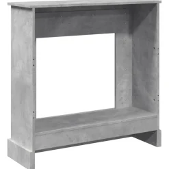vidaXL Accesorios Para Hornos De Leña Y Chimeneas-Borde de chimenea madera ingeniería gris hormigón 90x30x90 cm