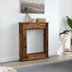 vidaXL Borde de chimenea madera ingeniería envejecida 75x20x87,5 cm Madera antigua Discount