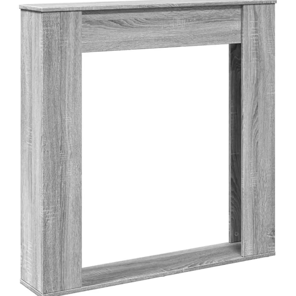 vidaXL Borde de chimenea madera ingeniería 100x20x100 cm Gris sonoma