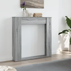 vidaXL Borde de chimenea madera ingeniería 100x20x100 cm Gris sonoma