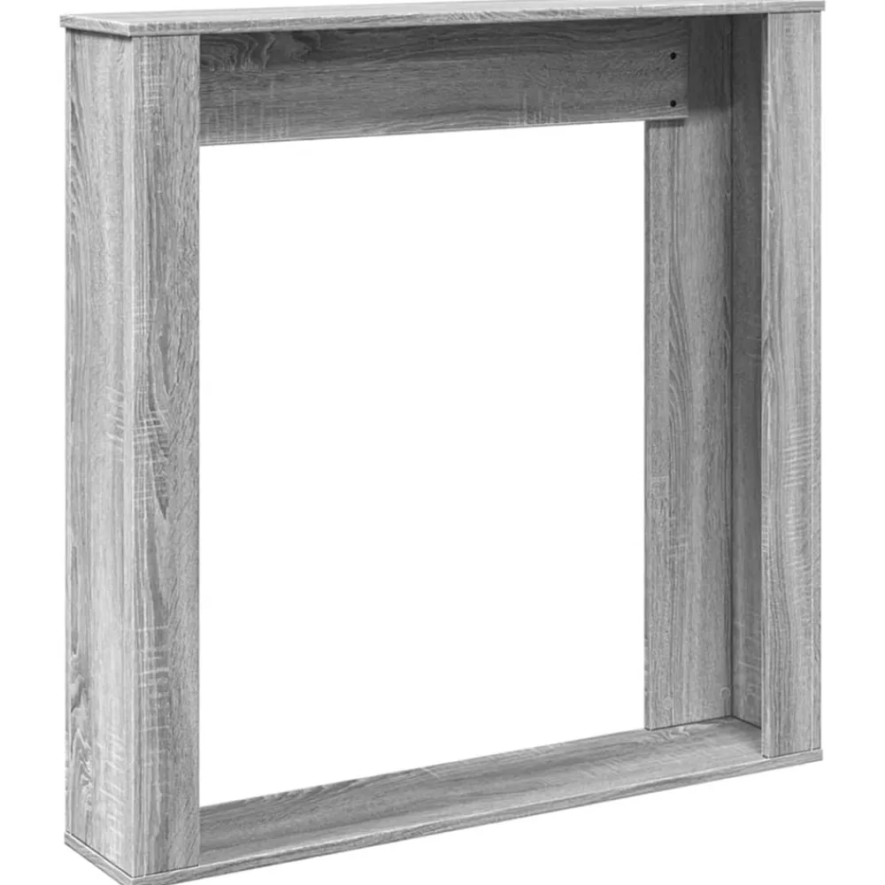 vidaXL Borde de chimenea madera ingeniería 100x20x100 cm Gris sonoma
