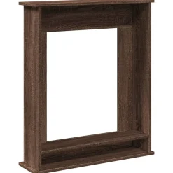 vidaXL Borde de chimenea madera ingeniería marrón roble 75x20x87,5 cm Marrón roble
