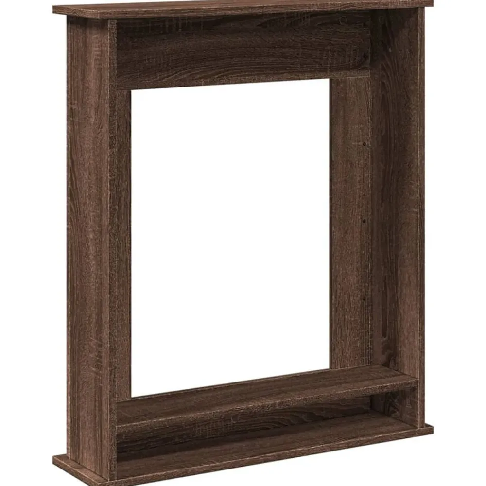vidaXL Borde de chimenea madera ingeniería marrón roble 75x20x87,5 cm Marrón roble