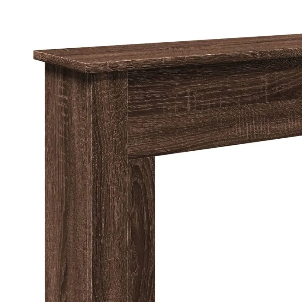vidaXL Borde de chimenea madera ingeniería marrón roble 75x20x87,5 cm Marrón roble