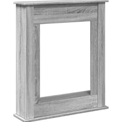 vidaXL Borde de chimenea madera ingeniería 75x20x87,5 cm Gris sonoma Hot