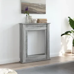 vidaXL Borde de chimenea madera ingeniería 75x20x87,5 cm Gris sonoma Hot