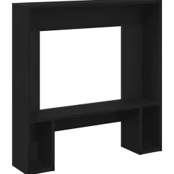vidaXL Borde de chimenea madera ingeniería 81x18x82 cm Roble negro Outlet