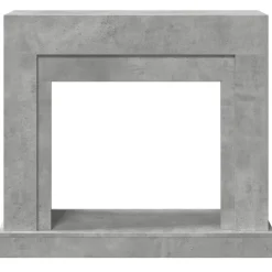 vidaXL Accesorios Para Hornos De Leña Y Chimeneas-Borde de chimenea madera ingeniería gris hormigón 100x30x87,5cm