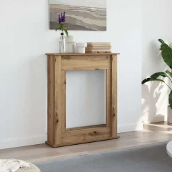 vidaXL Borde de chimenea madera ingeniería 75x20x87,5 cm Roble artisan Discount