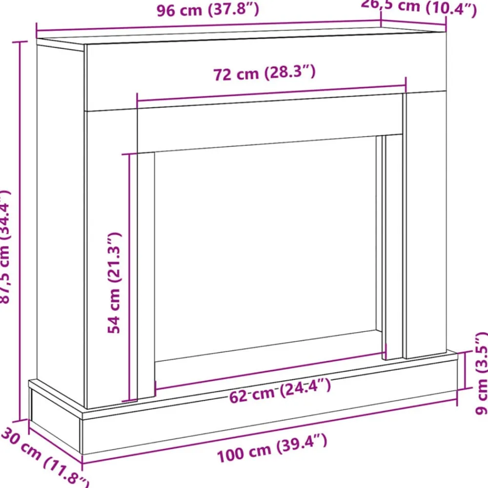 vidaXL Accesorios Para Hornos De Leña Y Chimeneas-Borde de chimenea madera ingeniería 100x30x87,5 cm