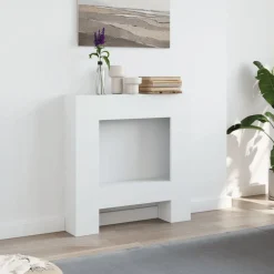 vidaXL Accesorios Para Hornos De Leña Y Chimeneas-Borde de chimenea madera de ingeniería 81x18x82 cm