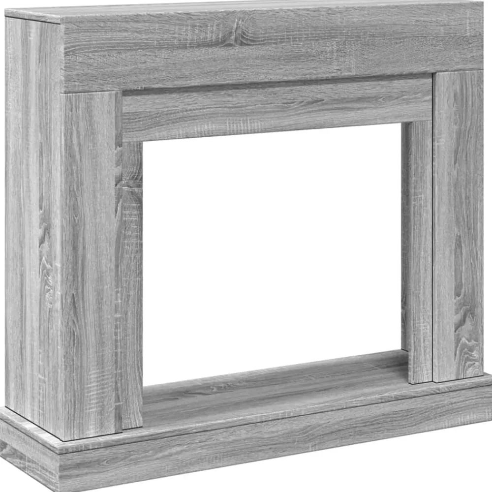 vidaXL Borde de chimenea madera ingeniería 100x30x87,5 cm Gris sonoma Outlet