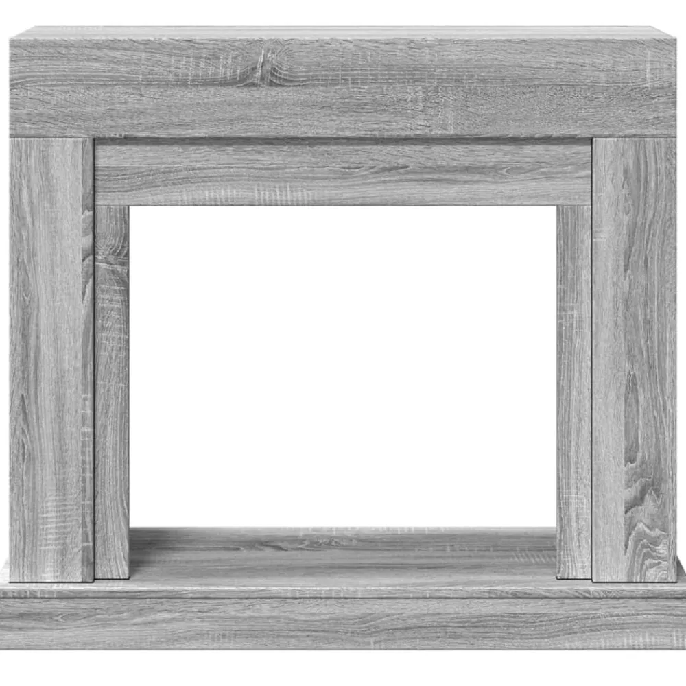 vidaXL Borde de chimenea madera ingeniería 100x30x87,5 cm Gris sonoma Outlet