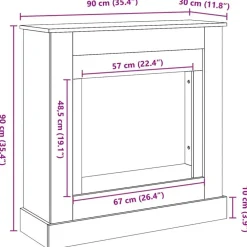 vidaXL Borde de chimenea madera ingeniería 90x30x90 cm Gris sonoma Sale