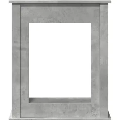 vidaXL Accesorios Para Hornos De Leña Y Chimeneas-Borde de chimenea madera ingeniería gris hormigón 75x20x87,5 cm