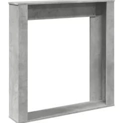 vidaXL Accesorios Para Hornos De Leña Y Chimeneas-Borde de chimenea madera ingeniería gris hormigón 100x20x100 cm