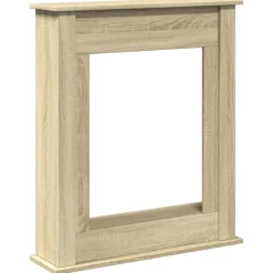 vidaXL Accesorios Para Hornos De Leña Y Chimeneas-Borde de chimenea madera ingeniería 75x20x87,5 cm