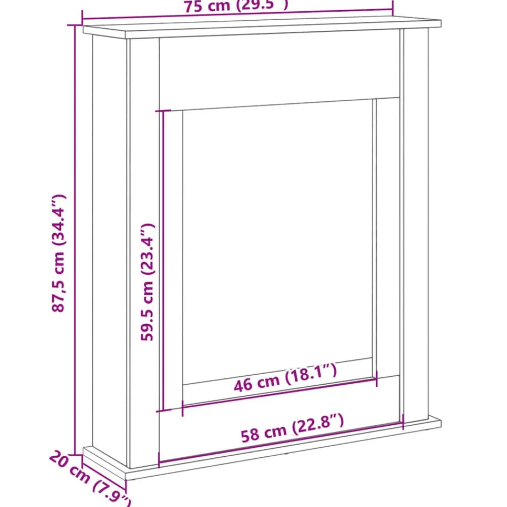 vidaXL Accesorios Para Hornos De Leña Y Chimeneas-Borde de chimenea madera de ingeniería 75x20x87,5 cm