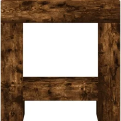 vidaXL Borde de chimenea madera ingeniería 81x18x82 cm Roble ahumado Clearance