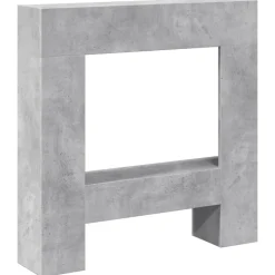 vidaXL Borde de chimenea madera ingeniería gris hormigón 81x18x82 cm Gris hormig&oacute;n Online