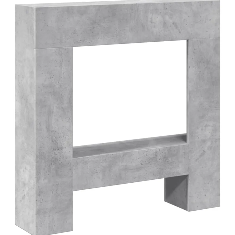 vidaXL Borde de chimenea madera ingeniería gris hormigón 81x18x82 cm Gris hormigón Online