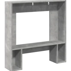 vidaXL Borde de chimenea madera ingeniería gris hormigón 81x18x82 cm Gris hormigón Online