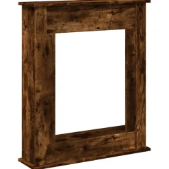vidaXL Borde de chimenea madera ingeniería 75x20x87,5 cm Roble ahumado Hot