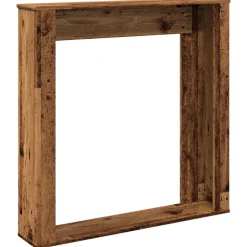 vidaXL Accesorios Para Hornos De Leña Y Chimeneas-Borde de chimenea madera ingeniería envejecida 100x20x100 cm