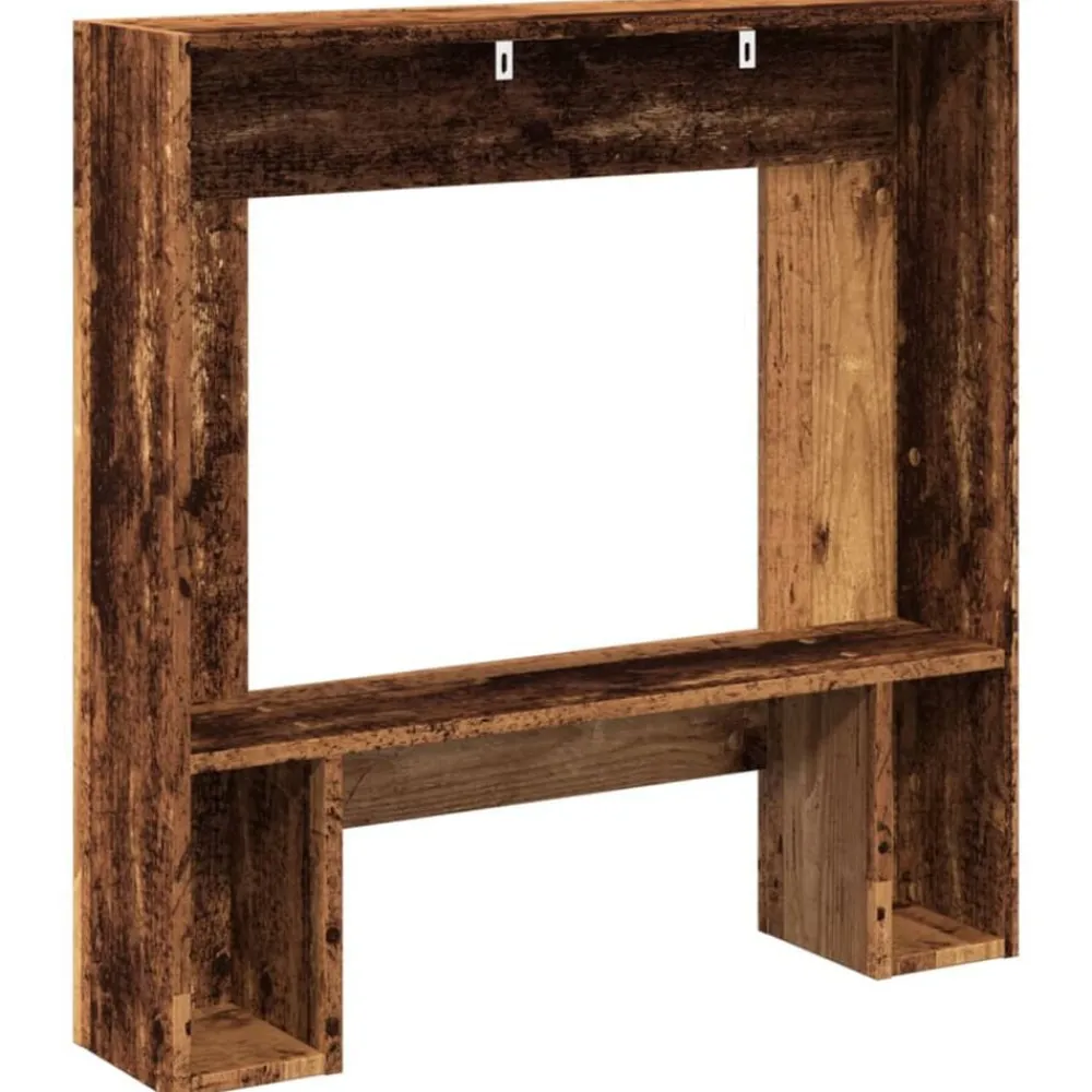vidaXL Accesorios Para Hornos De Leña Y Chimeneas-Borde de chimenea madera ingeniería envejecida 81x18x82 cm