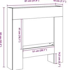 vidaXL Accesorios Para Hornos De Leña Y Chimeneas-Borde de chimenea madera ingeniería envejecida 81x18x82 cm