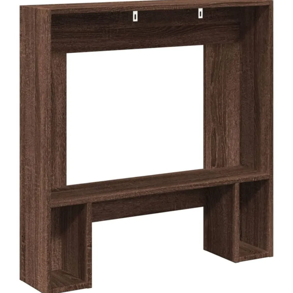 vidaXL Borde de chimenea madera ingeniería marrón roble 81x18x82 cm Marrón roble Clearance