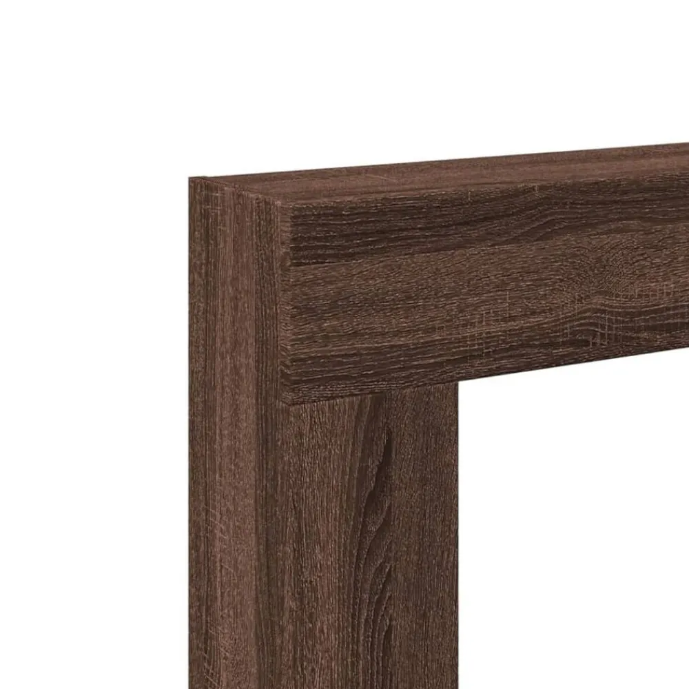 vidaXL Borde de chimenea madera ingeniería marrón roble 81x18x82 cm Marrón roble Clearance