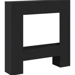 vidaXL Borde de chimenea madera ingeniería 81x18x82 cm Negro