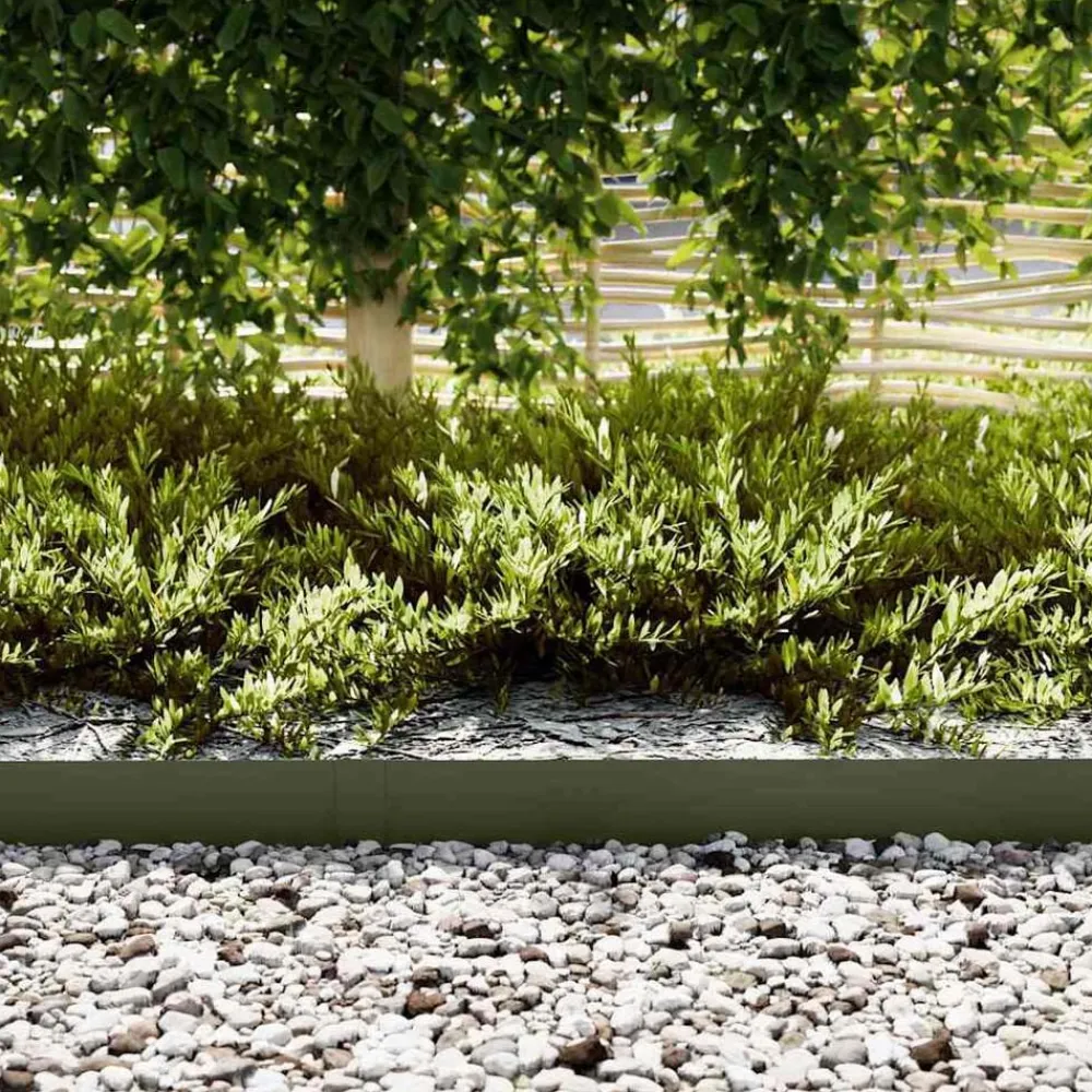 vidaXL Vallas De Jardín-Borde de Césped 10 pcs 100 x 0.05 x 20 cm