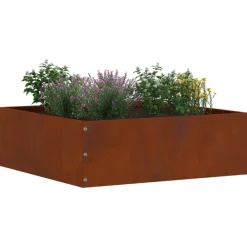 vidaXL Borde de Césped Oxidado 40 x 40 x 13 cm Acero autopatinable Acero oxidado Discount