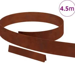 vidaXL Borde de Césped Oxidado 450 x 0.05 x 15 cm Acero autopatinable Acero oxidado Clearance