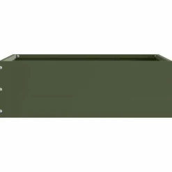 vidaXL Borde de Césped 40 x 40 x 13 cm Acero Verde oliva New