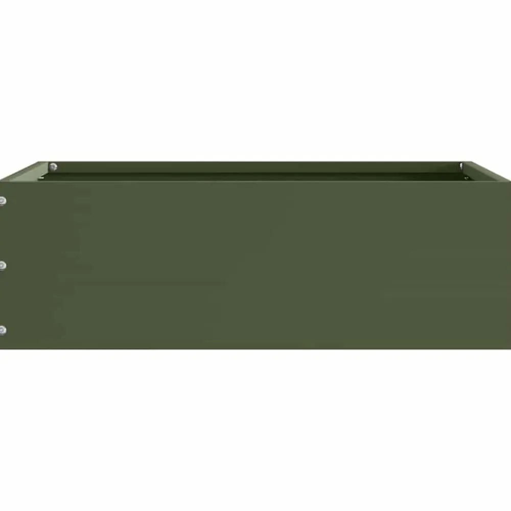 vidaXL Borde de Césped 40 x 40 x 13 cm Acero Verde oliva New