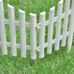 vidaXL Borde divisor de césped 17 piezas / 10 m Blanco Sale
