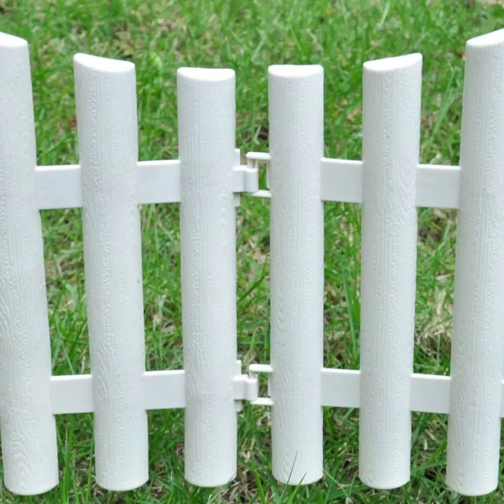 vidaXL Borde divisor de césped 17 piezas / 10 m Blanco Sale