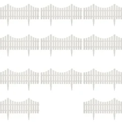 vidaXL Borde divisor de césped 17 piezas / 10 m Blanco Sale