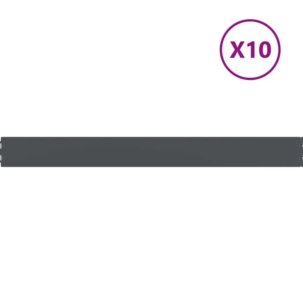 vidaXL Bordes césped 10 uds 10x103 cm acero laminado frío Antracita Hot