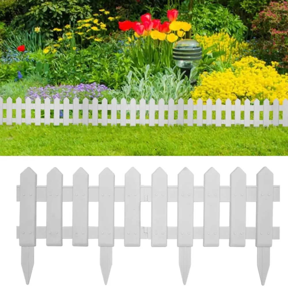 vidaXL Bordes de jardín 17 unidades PP 10 m Blanco Best