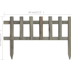 vidaXL Vallas De Jardín-Bordes de jardín 10 unidades madera de abeto 4,4 m
