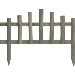 vidaXL Bordes de jardín 10 unidades madera de abeto 4,4 m Gris Outlet