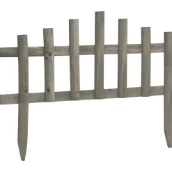 vidaXL Bordes de jardín 10 unidades madera de abeto 4,4 m Gris Outlet