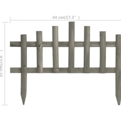 vidaXL Bordes de jardín 10 unidades madera de abeto 4,4 m Gris Outlet